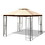 Costway 08275319 10 x 10 Feet L-Shaped Patio Canopy Gazebo Outdoor 2-Tier Steel Tent-Beige