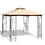 Costway 08275319 10 x 10 Feet L-Shaped Patio Canopy Gazebo Outdoor 2-Tier Steel Tent-Beige