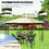 Costway 08275319 10 x 10 Feet L-Shaped Patio Canopy Gazebo Outdoor 2-Tier Steel Tent-Beige