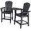 Costway 81623794 2 Pieces HDPE Tall Adirondack Chair with Middle Connecting Tray-Black