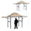 Costway 90721345 13.5 x 4 Feet Patio BBQ Grill Gazebo Canopy with Dual Side Awnings-Beige