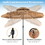 Costway 76531980 10 Feet Hawaiian Style Solar Lighted Thatched Tiki Patio Umbrella