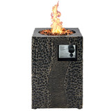 Costway 03195268 16 Feet Square Outdoor Propane Fire Pit with Lava Rocks Waterproof Cover 30 000 BTU