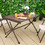 Costway 52893164 4-6 Person Portable Aluminum Camping Table with Carrying Bag-Brown