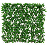 Costway 95841632 1 Piece Expandable Faux Ivy Privacy Screen Fence Panel Pack with Flower-White
