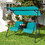 Costway 52674081 Porch Swing Chair with Adjustable Canopy-Turquoise