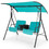 Costway 52674081 Porch Swing Chair with Adjustable Canopy-Turquoise