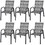 Costway 56038149 Set of 6 Outdoor PE Wicker Stackable Chairs with Sturdy Steel Frame-Gray