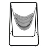 Costway 80372615 Hanging Padded Hammock Chair with Stand and Heavy Duty Steel-Gray