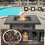 Costway 73681540 32 Inch Square Propane Fire Pit Table with Lava Rocks Cover-Gray