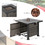 Costway 73681540 32 Inch Square Propane Fire Pit Table with Lava Rocks Cover-Gray