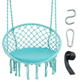 Costway 17538064 Cushioned Hammock Swing Chair with Hanging Kit-Turquoise