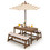 Costway 97514832 Kids Picnic Table and Bench Set with Cushions and Height Adjustable Umbrella-Brown