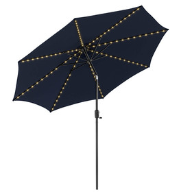 Costway 45628931 10 Feet Patio Umbrella with 112 Solar Lights and Crank Handle-Navy