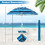 Costway 47296518 6.5 Feet Patio Beach Umbrella with Cup Holder Table and Sandbag-Blue