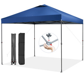 Costway 78194362 10 x 10 Feet Foldable Outdoor Instant Pop-up Canopy with Carry Bag-Blue