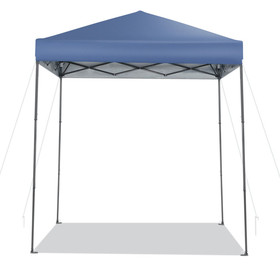 Costway 64851739 6.6 x 6.6 Feet Outdoor Pop-up Canopy Tent with UPF 50+ Sun Protection-Blue