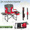 Costway 15683794 Folding Camping Directors Chair with Cooler Bag and Side Table-Red