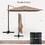 Costway 15398674 9.5 Feet Square Patio Cantilever Umbrella with 360&#176; Rotation-Coffee