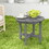Costway 81265497 18 Inch Adirondack Round Side Table with Cross Base and Slatted Surface-Gray