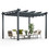 Costway 37254698 10 x 12 Feet Outdoor Aluminum Retractable Pergola Canopy Shelter Grape Trellis-Gray