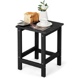 Costway 41635872 14 Inch Square Weather-Resistant Adirondack Side Table-Black