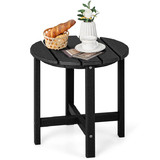 Costway 94723561 18 Inch Round Weather-Resistant Adirondack Side Table-Black