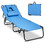 Costway 91782543 Beach Chaise Lounge Chair with Face Hole and Removable Pillow-Blue