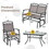 Costway 25386741 4 Piece Patio Glider Conversation Set with Tempered Glass Table Top-Brown