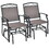 Costway 68937514 Set of 2 Outdoor Metal Glider Armchairs with Weather-resistant Fabric