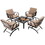 Costway 16827953 5 Pieces Patio Rocking Chairs and 4-in-1 Fire Pit Table with Fire Poker