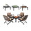 Costway 16827953 5 Pieces Patio Rocking Chairs and 4-in-1 Fire Pit Table with Fire Poker