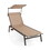 Costway 68491352 Outdoor Chaise Lounge Chair with Sunshade and 6 Adjustable Position-Brown