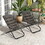 Costway 16523794 Outdoor Patio PE Wicker Rocking Chair with Armrests and Metal Frame-Gray