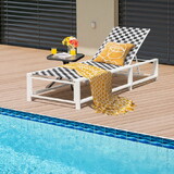 Costway 47821659 Outdoor Adjustable Patio Chaise Lounge Chair with Wheels and Sturdy Metal Frame