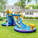 Costway 64851793 Inflatable Ocean-Themed Bounce House with 680W Blower and 2 Pools