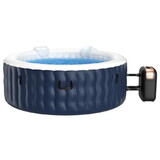 Costway 4 Person Inflatable Hot Tub Spa with 108 Massage Bubble Jets-Blue