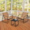 Costway 26189573 3 Pieces Patio Conversation Set with Breathable Fabric and Tabletop-Brown