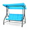 Costway 13567824 3 Seat Outdoor Porch Swing with Adjustable Canopy-Blue