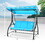 Costway 13567824 3 Seat Outdoor Porch Swing with Adjustable Canopy-Blue