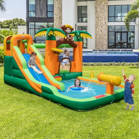 Costway 54682139 Monkey-Themed Inflatable Bounce House with Slide without Blower