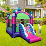 Costway 61832495 Inflatable Bounce Castle with Canopy Shade Cover and Slide