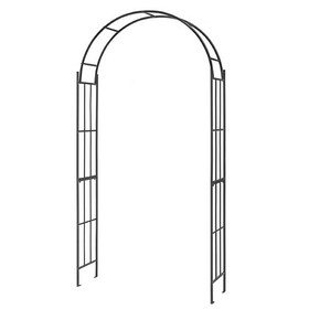 Costway 13548297 7.5 Feet Metal Garden Arch for Climbing Plants and Outdoor Garden Decor-Black