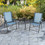 Costway 41283976 2 Set of Patio Dining Chair with Armrests and Metal Frame-Blue