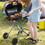Costway 78954263 15000 BTU Portable Propane BBQ Grill with Wheels and Side Shelf-Black