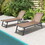 Costway 21746938 3 Pieces Patio Chaise Lounge Chair and Table Set for Poolside Yard-Brown