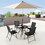 Costway 62534817 34 Inch Patio Dining Table with 1.5 inch Umbrella Hole for Garden