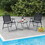 Costway 89672153 3 Pieces Patio Folding Conversation Chairs and Table-Black