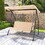 Costway 94821756 2-Seat Outdoor Convertible Swing Chair with Flat Bed and Adjustable Canopy-Beige