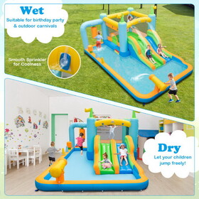 Costway 63428971 Giant Inflatable Water Slide for Kids Aged 3-10 Years (with 735W Blower)